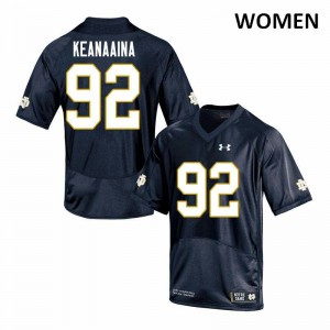 Womens Notre Dame Fighting Irish Aidan Keanaaina #92 Game High School Navy Jersey 367745-308