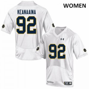 Womens Notre Dame Fighting Irish Aidan Keanaaina #92 White Game Alumni Jersey 728823-143