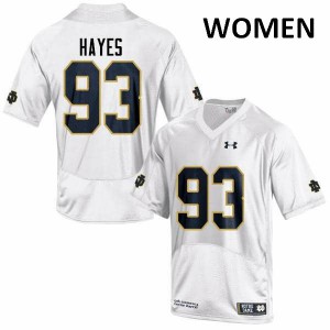 Women's Notre Dame Fighting Irish Jay Hayes #93 College Game White Jersey 851275-587