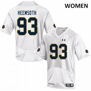 Women Notre Dame Fighting Irish Zane Heemsoth #93 Game White Stitched Jerseys 843392-401