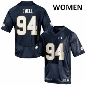 Women Notre Dame Fighting Irish Darnell Ewell #94 Navy University Game Jersey 248067-770