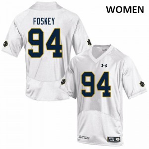 Womens Notre Dame Fighting Irish Isaiah Foskey #94 Embroidery White Game Jerseys 402323-229