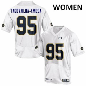 Womens Notre Dame Fighting Irish Myron Tagovailoa-Amosa #95 Player White Game Jersey 796227-197