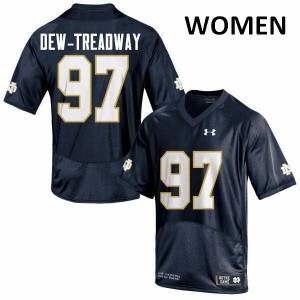 Women Notre Dame Fighting Irish Micah Dew-Treadway #97 Navy Blue Player Game Jersey 344417-461