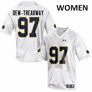 Womens Notre Dame Fighting Irish Micah Dew-Treadway #97 Game White University Jerseys 374032-994