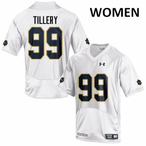 Womens Notre Dame Fighting Irish Jerry Tillery #99 Stitched White Game Jerseys 243274-460