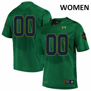 Women's Notre Dame Fighting Irish Custom #00 Green College Authentic Jersey 615417-572