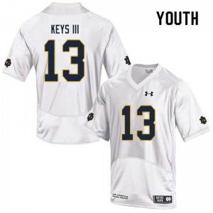 Youth Notre Dame Fighting Irish Lawrence Keys III #13 Game Player White Jerseys 211685-829