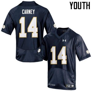 Youth Notre Dame Fighting Irish J.D. Carney #14 Game Official Navy Jersey 917320-956