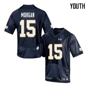 Youth Notre Dame Fighting Irish D.J. Morgan #15 Embroidery Navy Game Jersey 629796-605