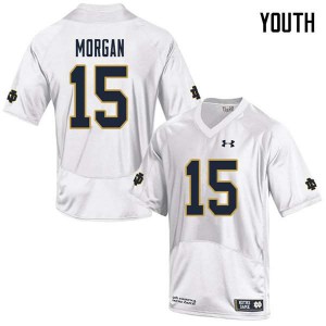 Youth Notre Dame Fighting Irish D.J. Morgan #15 Stitched Game White Jersey 845604-286