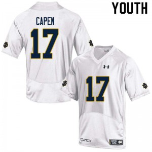 Youth Notre Dame Fighting Irish Cole Capen #17 Game Official White Jerseys 660630-213