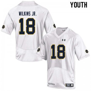 Youth Notre Dame Fighting Irish Joe Wilkins Jr. #18 White NCAA Game Jerseys 816403-461