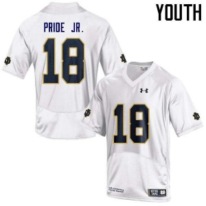 Youth Notre Dame Fighting Irish Troy Pride Jr. #18 Game Embroidery White Jerseys 856977-787