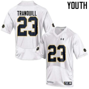 Youth Notre Dame Fighting Irish Drue Tranquill #23 Official Game White Jerseys 631987-577