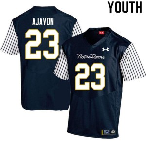 Youth Notre Dame Fighting Irish Litchfield Ajavon #23 Alternate Game Navy Blue Embroidery Jerseys 143162-423