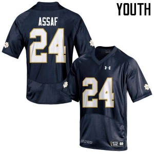 Youth Notre Dame Fighting Irish Mick Assaf #24 Navy Blue Stitched Game Jersey 676846-598