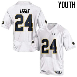Youth Notre Dame Fighting Irish Mick Assaf #24 White Game Football Jerseys 387500-136