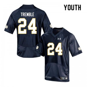Youth Notre Dame Fighting Irish Tommy Tremble #24 Navy Player Game Jersey 975651-405