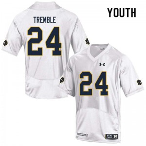 Youth Notre Dame Fighting Irish Tommy Tremble #24 High School Game White Jerseys 722616-671
