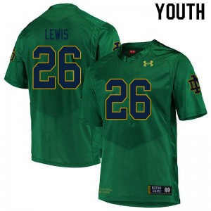 Youth Notre Dame Fighting Irish Clarence Lewis #26 NCAA Green Game Jersey 197927-956