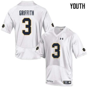Youth Notre Dame Fighting Irish Houston Griffith #3 White Game Football Jersey 862148-935