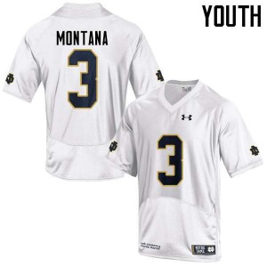 Youth Notre Dame Fighting Irish Joe Montana #3 White Game Football Jerseys 747517-132