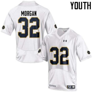 Youth Notre Dame Fighting Irish D.J. Morgan #32 White Football Game Jerseys 786017-834