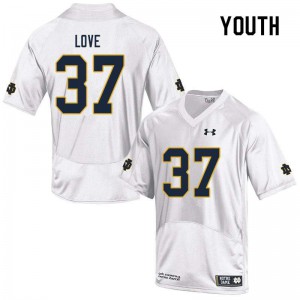 Youth Notre Dame Fighting Irish Chase Love #37 Game White Player Jerseys 113775-726