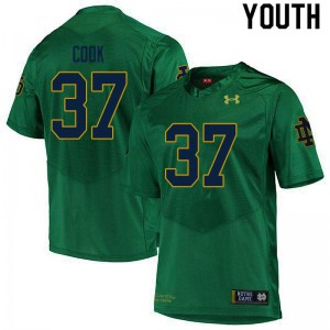 Youth Notre Dame Fighting Irish Henry Cook #37 Game Green Official Jerseys 115512-262