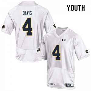 Youth Notre Dame Fighting Irish Avery Davis #4 Game University White Jerseys 774380-856