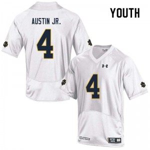 Youth Notre Dame Fighting Irish Kevin Austin Jr. #4 Official Game White Jerseys 393054-883