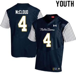 Youth Notre Dame Fighting Irish Nick McCloud #4 Navy Blue Alternate Game Stitched Jersey 569279-985
