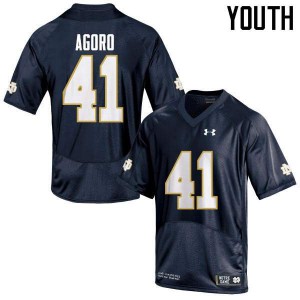 Youth Notre Dame Fighting Irish Temitope Agoro #41 Game Navy Blue College Jersey 111149-953