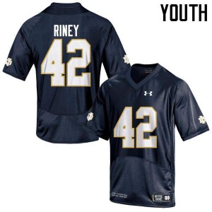 Youth Notre Dame Fighting Irish Jeff Riney #42 Game Embroidery Navy Blue Jersey 913761-872