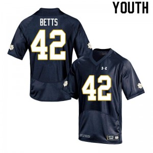 Youth Notre Dame Fighting Irish Stephen Betts #42 Game Embroidery Navy Jerseys 524563-987
