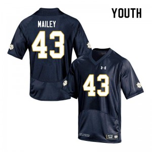 Youth Notre Dame Fighting Irish Greg Mailey #43 Embroidery Game Navy Jersey 460763-212