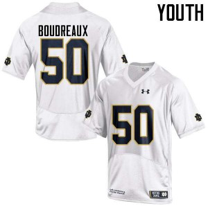 Youth Notre Dame Fighting Irish Parker Boudreaux #50 White Player Game Jersey 418080-624