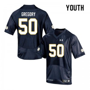 Youth Notre Dame Fighting Irish Reed Gregory #50 Game Navy University Jerseys 896503-786