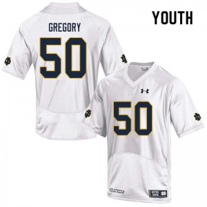 Youth Notre Dame Fighting Irish Reed Gregory #50 Game White High School Jersey 997163-671