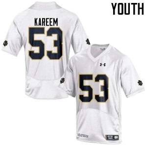 Youth Notre Dame Fighting Irish Khalid Kareem #53 White Game Stitched Jerseys 794177-158