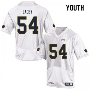 Youth Notre Dame Fighting Irish Jacob Lacey #54 White Embroidery Game Jersey 151643-347