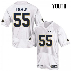 Youth Notre Dame Fighting Irish Jamion Franklin #55 Official Game White Jerseys 378941-160