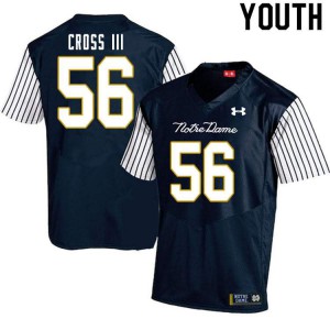 Youth Notre Dame Fighting Irish Howard Cross III #56 Stitched Navy Blue Alternate Game Jerseys 166860-636