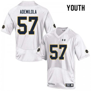 Youth Notre Dame Fighting Irish Jayson Ademilola #57 White Game Official Jersey 744456-105