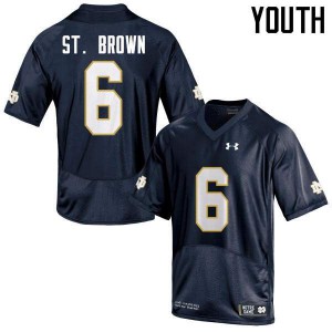 Youth Notre Dame Fighting Irish Equanimeous St. Brown #6 College Navy Blue Game Jersey 635776-390