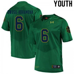 Youth Notre Dame Fighting Irish Jeremiah Owusu-Koramoah #6 Green Embroidery Game Jerseys 956458-275