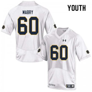 Youth Notre Dame Fighting Irish Cole Mabry #60 Game Player White Jerseys 803527-686