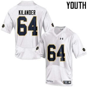 Youth Notre Dame Fighting Irish Ryan Kilander #64 NCAA Game White Jerseys 620801-346