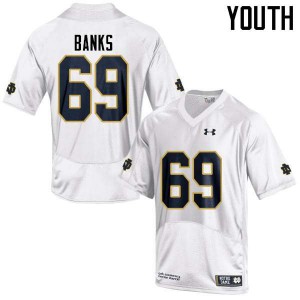 Youth Notre Dame Fighting Irish Aaron Banks #69 Game White Embroidery Jerseys 648660-385